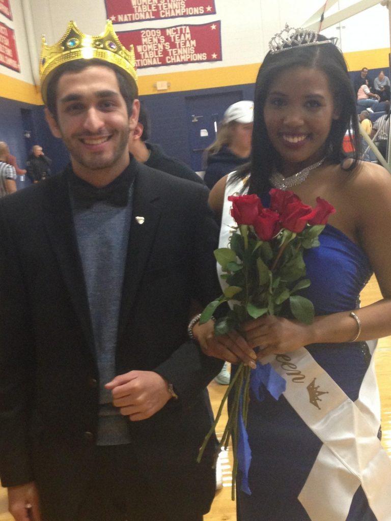 Homecoming King "Fez" Alghussein with Homecoming Queen  Victoria Johnson after victory. Photo by Dalise DeVos. 