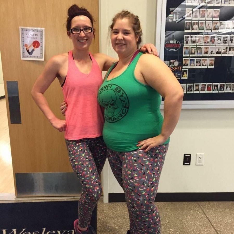 Alainee Cuvillier (left) with her client Abby Morin at Morton Fitness Center.