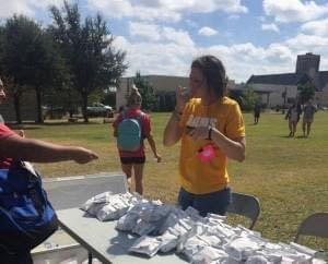 Delana Lopez serves food during Tuesdays news engagement day event.
Photo by Shelby Reddington