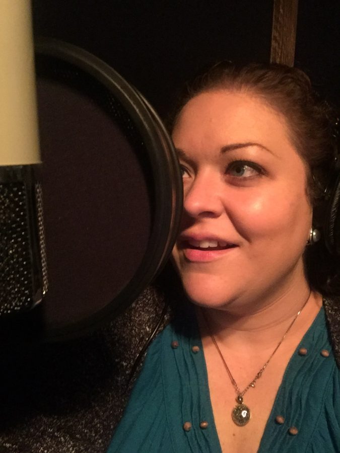 Kristi Taylor in the studio recording new songs Kiss Me and Professional for her first album, due to be released in spring 2017.