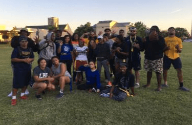 Participants in Wednesdays powderpuff game pose after the game.
Photo by Mattie Morris 