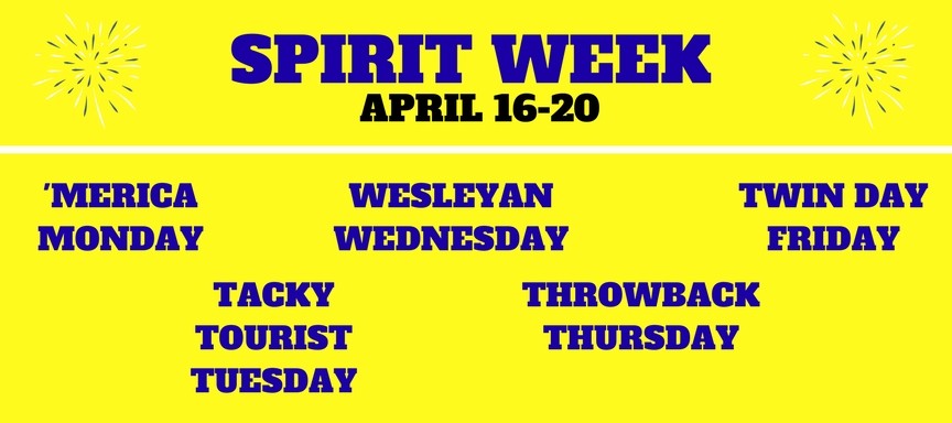Texas+Wesleyans+SGA+is+hosting+Spirit+Week%2C+where+students+can+dress+up+to+win+prizes.%0AGraphic+by+Hannah+Lathen