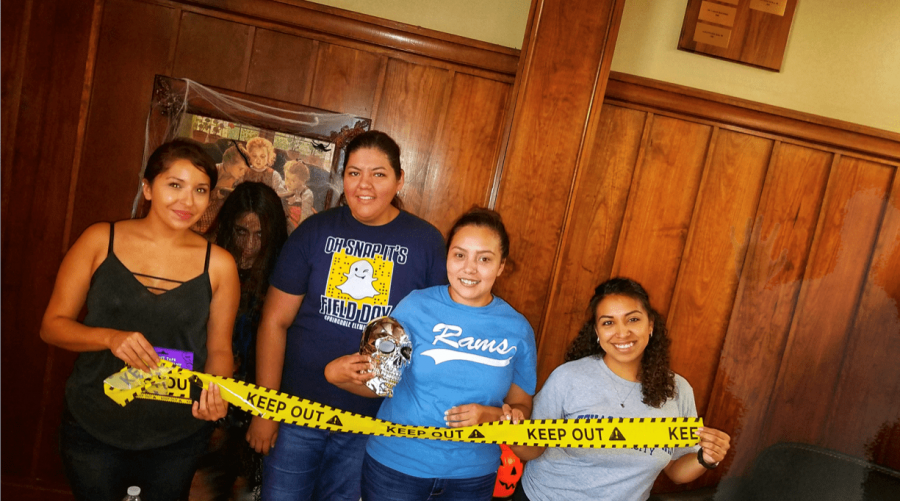 Members of Kappa Delta Pi poses as they decorate Dan Waggoner Hall. Photo contributed by Agustin Tiliano