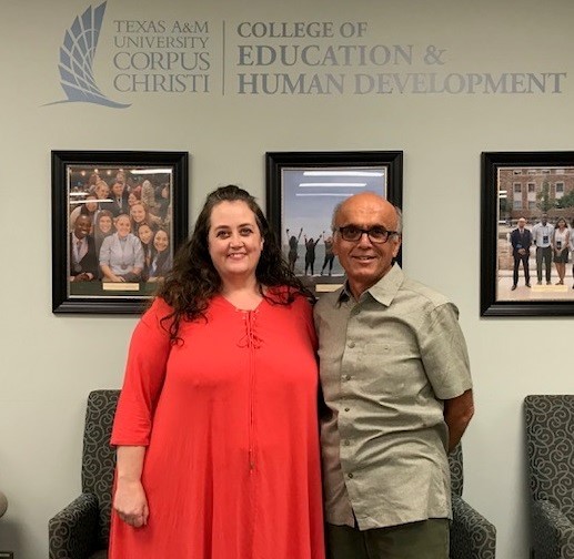 Dr. Patricia Chastain poses with her dissertation chair/advisor Dr. Kamiar Kouzekanani, during her defense in Corpus Christi in Sept.
Photo contributed by Patrica Chastain