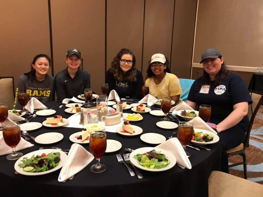 Jacinda Chan, Ashton Willis, Hannah Lathen, LaTerra Wair, and Hannah Onder attend the Advisor of the Year Luncheon at TIPA in Corpus Christi.
Photo by Dr. Kay Colley
