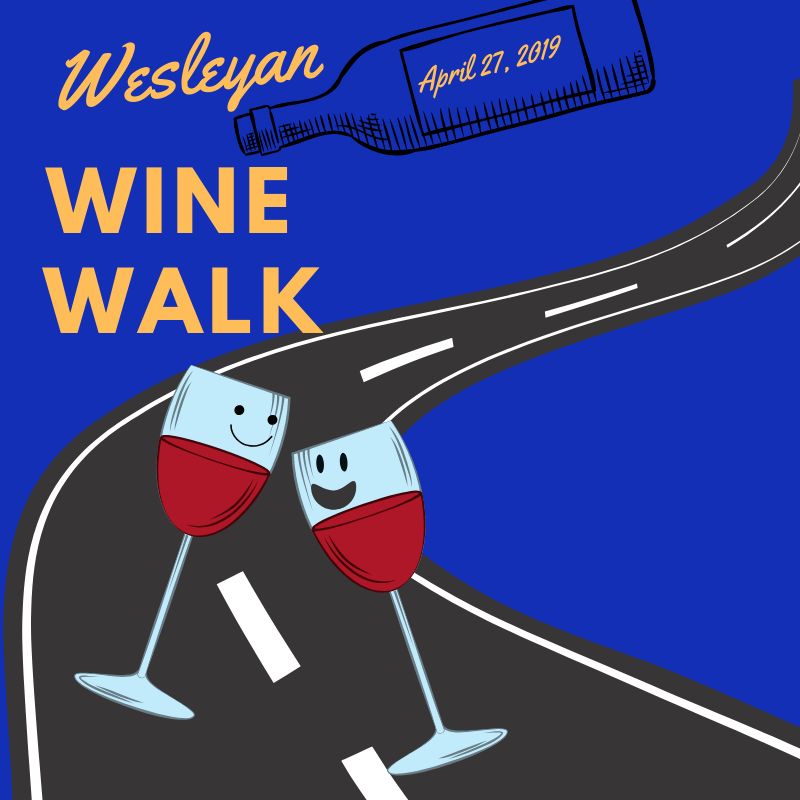 The Wesleyan Wine Walk begins 4:30 p.m. at the Oneal-Sells Administration Building.
Artwork by Chelsea Day