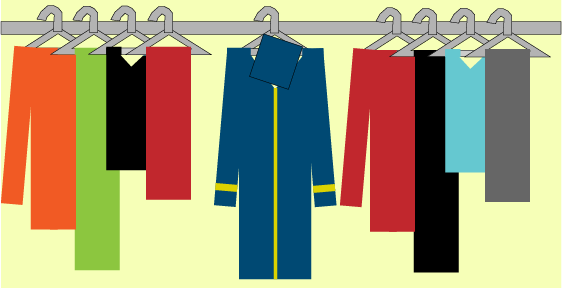 Students hang their graduation robes in the closet waiting for the December 2020 graduation. Graphic by Hannah Onder