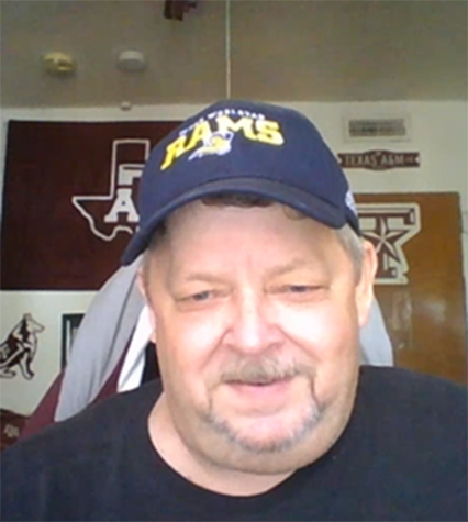 Greg Burnette is an Aggies fan, having received his associates degree in electronics from the A&M extension school in 1983. “I try to alternate, one day Rams and the next an Aggies, I support both my schools,” he said. 