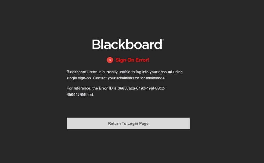 Students and faculty are experiencing error issues when attempting to log into Blackboard.