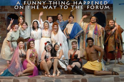 The cast of A Funny Thing Happened on the Way to the Forum.