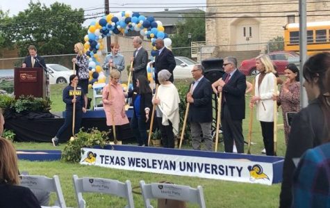 Directors and donors took part in breaking the ground.