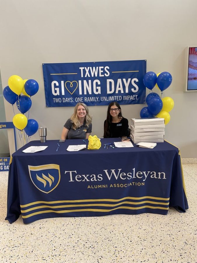 Assistant Director of Annual Giving Jeri Chipman and Director for Title IX and ADA Compliance Chelsea Sepolio encourages students, faculty and staff on campus to donate or share on social media.