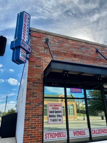 Joe’s Hangout is located across the road from the Baker Building.