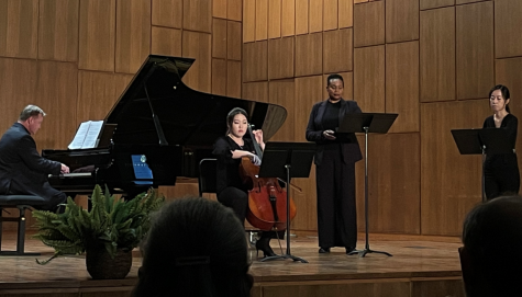 Keith Critcher, Jenny Kwak, Alfrelynn Roberts and Mai Hessel perform Seresta No. 15 composed by Liduino Pitombeira.