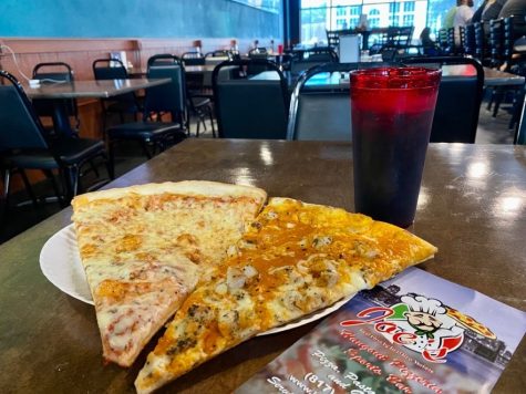 A lunch special is offered featuring two slices of pizza and a drink Monday through Friday between 11 a.m. and 2 p.m.