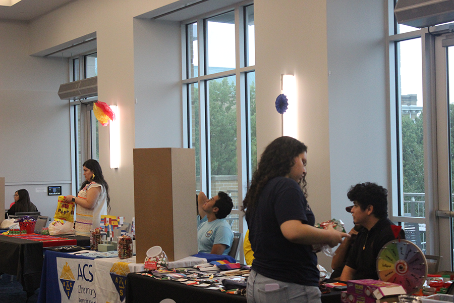 Vendors and organizations set up the booths as students arrive. The event was scheduled to take place in the Kay Granger Mall but was moved indoors due to weather. 
