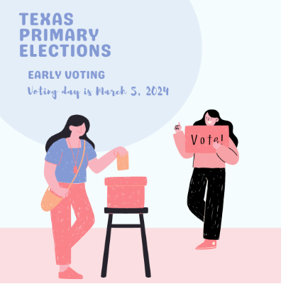 Republican and democratic primary elections early voting starts in Texas