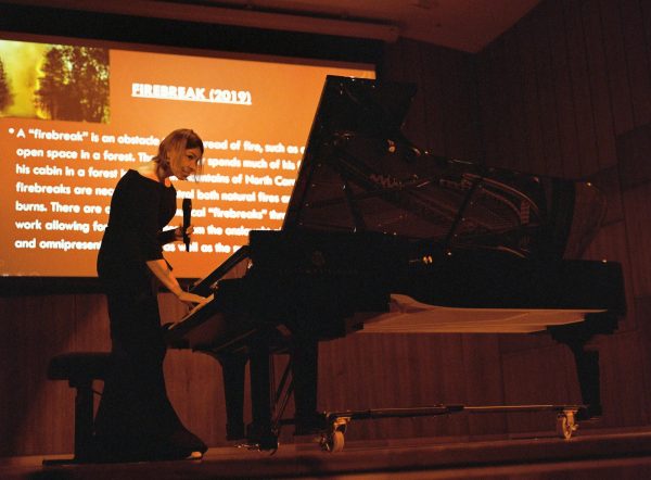 Dr. Ilka Araujo, chair of the music department and associate professor of piano and music history, hosts an annual faculty recital to celebrate the renovation of Martin Hall on Oct. 24, 2023. 