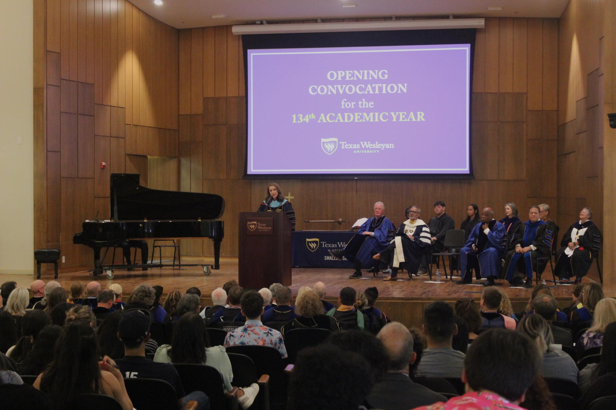 President Messer emboldens students, faculty during convocation speech