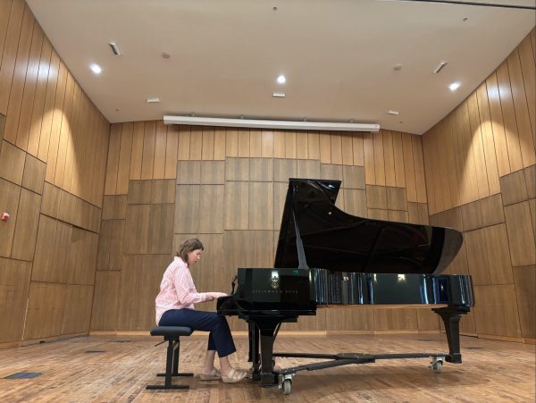 Dr. Ilka Araujo practices for her Oct. 24 recital at Texas Wesleyan University, where she will perform The Unknown Within the Known. 