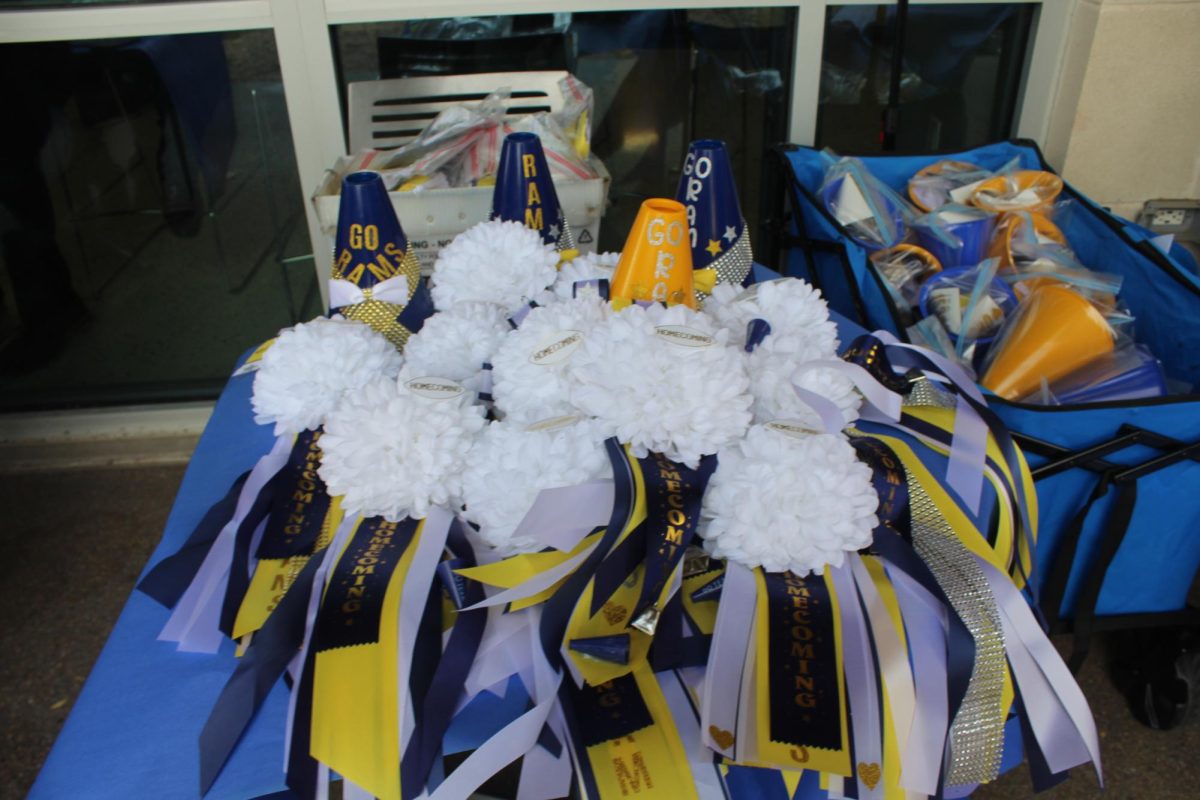  In addition to the mums or megaphones the students made, pre-made mums and megaphones were given away. 