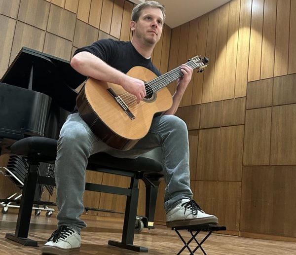 Senior guitar performance major Quintion Greschuk prepares for his recital on Thurs, Nov.7 at 7:30 p.m. [courtesy of Alexis Ahuyon]