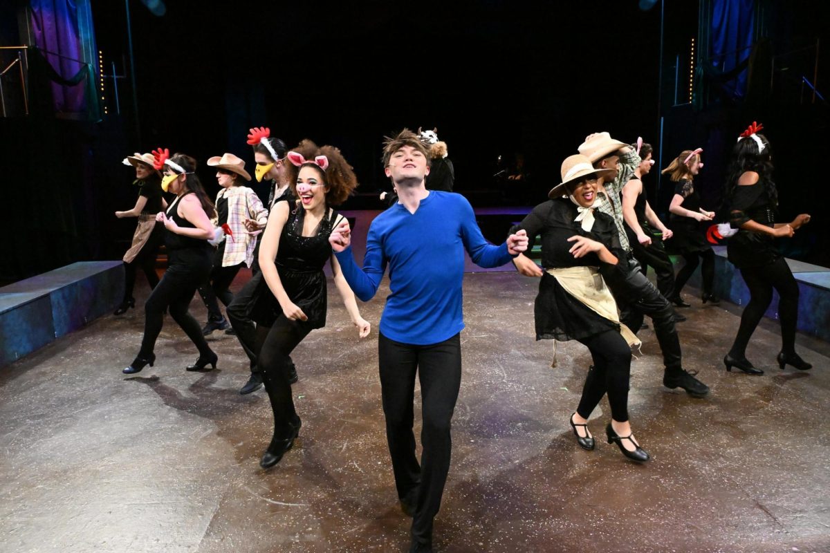 Pippin, played by Hunter Heart, leads a musical number in the second act of the musical. [Photo courtesy Kris Ikejiri]