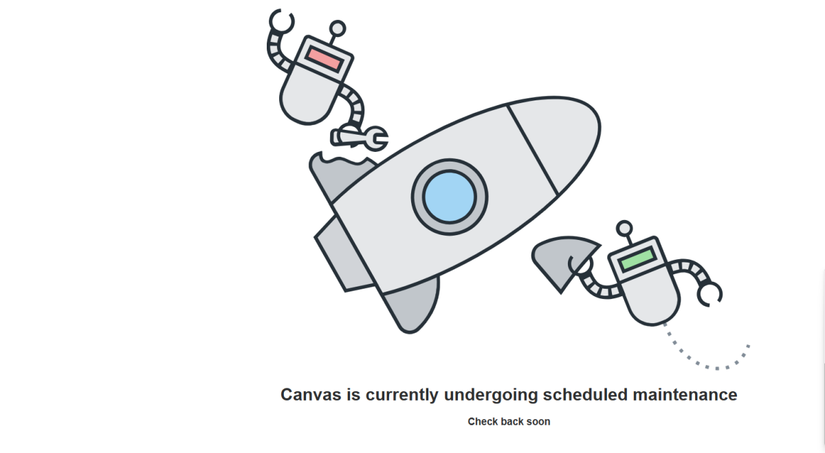 Students attempting to access Canvas were met with a ‘scheduled maintenance’ screen until recently.